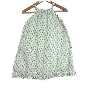 Floral-Print Poplin Swing Sundress Dress Ruffled Hem Girls M Beach Boho Cottage